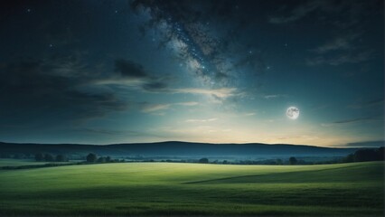 Wall Mural - landscape under the moon