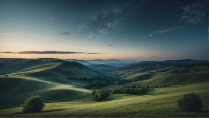 Wall Mural - landscape under the moon