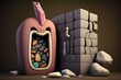 Stones and organ for bile storage. Generative AI