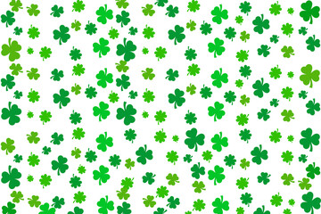 Wall Mural - green seamless shamrock pattern on transparent background for happy st. patrick's day.