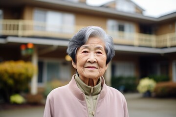 Wall Mural - Portrait of a smiling elderly woman outdoors