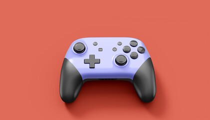 Sticker - Realistic grey video game joysticks or gamepads on red background