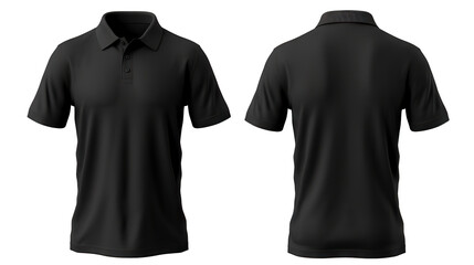 Wall Mural - Front and back black polo shirt mockup, cut out