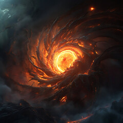Wall Mural - Doomsday, the explosion of the sun and the destruction of the world. Generative Ai