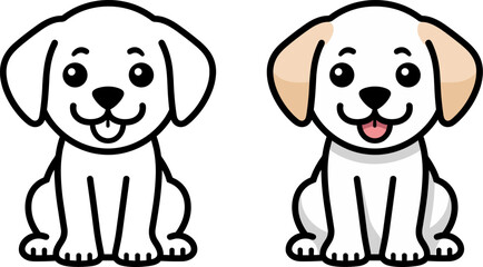 Poster - labrador puppy dog cute cartoon happy vector logo