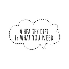 Wall Mural - ''Healthy diet'' Quote sign illustration