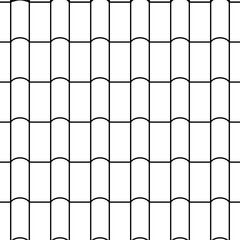Poster - Roof seamless pattern. Repeating rectangles surface. Tiling repeat geometric grid. Repeated roofing design for prints. Black rooftop rectangular plank isolated on white background. Vector illustration