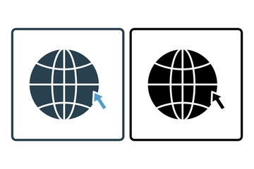 Poster - globe icon. icon related to basic web and UI. suitable for web site, app, user interfaces, printable etc. solid icon style. simple vector design editable