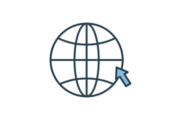 Poster - globe icon. icon related to basic web and UI. suitable for web site, app, user interfaces, printable etc. flat line icon style. simple vector design editable