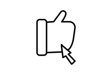 Poster - thumbs up icon. icon related to basic web and UI. suitable for web site, app, user interfaces, printable etc. line icon style. simple vector design editable