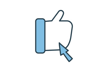 Poster - thumbs up icon. icon related to basic web and UI. suitable for web site, app, user interfaces, printable etc. flat line icon style. simple vector design editable