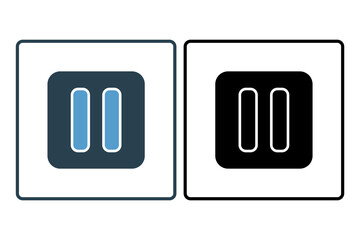 Poster - pause icon. icon related to basic web and UI. suitable for web site, app, user interfaces, printable etc. solid icon style. simple vector design editable