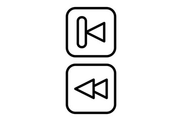 Poster - backward icon. icon related to basic web and UI. suitable for web site, app, user interfaces, printable etc. line icon style. simple vector design editable