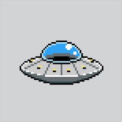 Pixel art illustration UFO. Pixelated UFO. Farm UFO space alien pixelated for the pixel art game and icon for website and video game. old school retro.