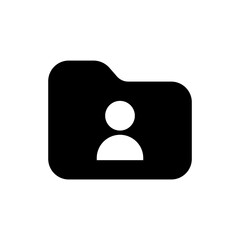 Aufkleber - folder user icon, file document with profile person icon. save to contacts icon. web vector icon