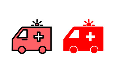 Wall Mural - Ambulance icon set illustration. ambulance truck sign and symbol. ambulance car