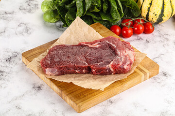 Raw rib eye beef premium steak