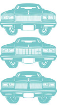 Turquoise G Body Vintage Lowrider Cars Illustration For Print