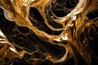 Liquid gold morphing into crystalline structures against a pitch-black void, creating an otherworldly abstract masterpiece.