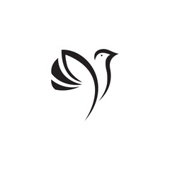Wall Mural - dove logo leaf illustration design abstract vetor