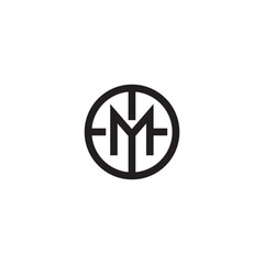 Wall Mural - M logo template company illustration circle line design vector