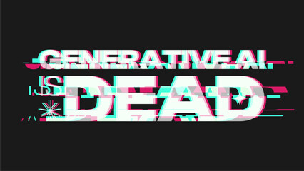 Poster - Anti Uses of Generative AI works, Glitched Brutalism Typography Letter Template