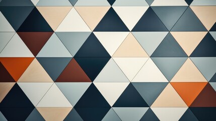 Poster - Interlocking triangles in a soothing Nordic color palette.