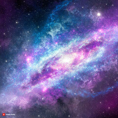 Galaxy art purple blue