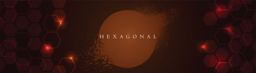 Poster - Vector abstract background design with colorful hexagonal shapes. Vector banner design.