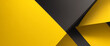 Plantilla abstracta triángulos geométricos amarillos contrastan fondo negro. Puede utilizarlo para diseño corporativo, folleto de portada, libro, banner web, publicidad, afiches, folletos, volantes.