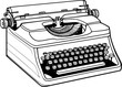 outline illustration of typewriter