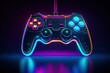 abstract neon video game controller joystick cyber gaming