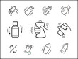 Shake icons set. Vector elements isolated on white background with high contrast. Set for package, shows user instruction. EPS10.	
