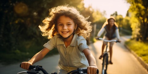 Family On Cycle Ride In Countryside