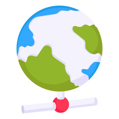 Sticker - Editable design icon of global network 

