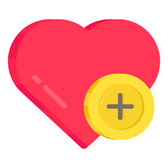 Sticker - An icon design of add heart

