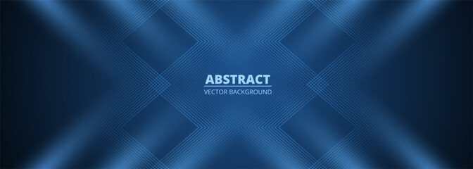 Poster - Dark abstract modern background with blue glowing stripes texture concept banner design. Vector illustration