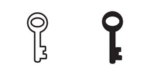 Key Icon Vector. Key Logo Design. Key Vector Icon Illustration Isolated On White Background