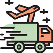 © Gear Digital - logistics by plane, icon colored outline