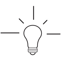 Poster - light bulb line icon vector, isolated on white background. idea sign, solution, thinking concept