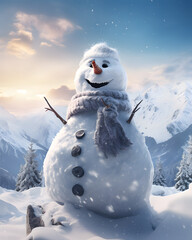 Poster - snowman in the winter