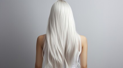 Wall Mural - Portrait Of Beautiful Young Blond Woman With Long Wavy Hair. Back view