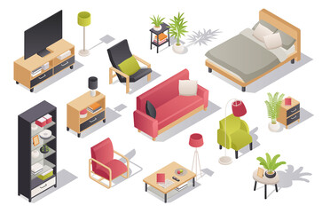 Canvas Print - Isometric furniture set