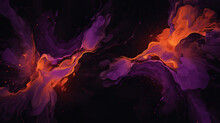 Abstract Painted Art Background In Purple And Orange