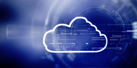 Poster - 2d illustration abstract cloud background
