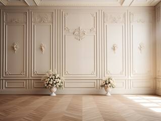 Wall Mural - Luxury wedding ceremony interior wall background and copy space