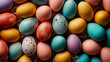 Colorful Easter eggs background, easter celebration,Greeting card or banner