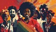 © MEHDI - Vibrant Abstract Illustration Celebrating Black History Month. Juneteenth, Racial Equality, and Justice for a Diverse Community.