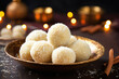 Indian sweets ball called laddoo for diwali festival made from semolina
