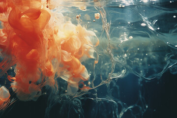 Poster - Experimental underwater photography capturing abstract forms and textures beneath the surface, turning aquatic scenes into visual poetry.